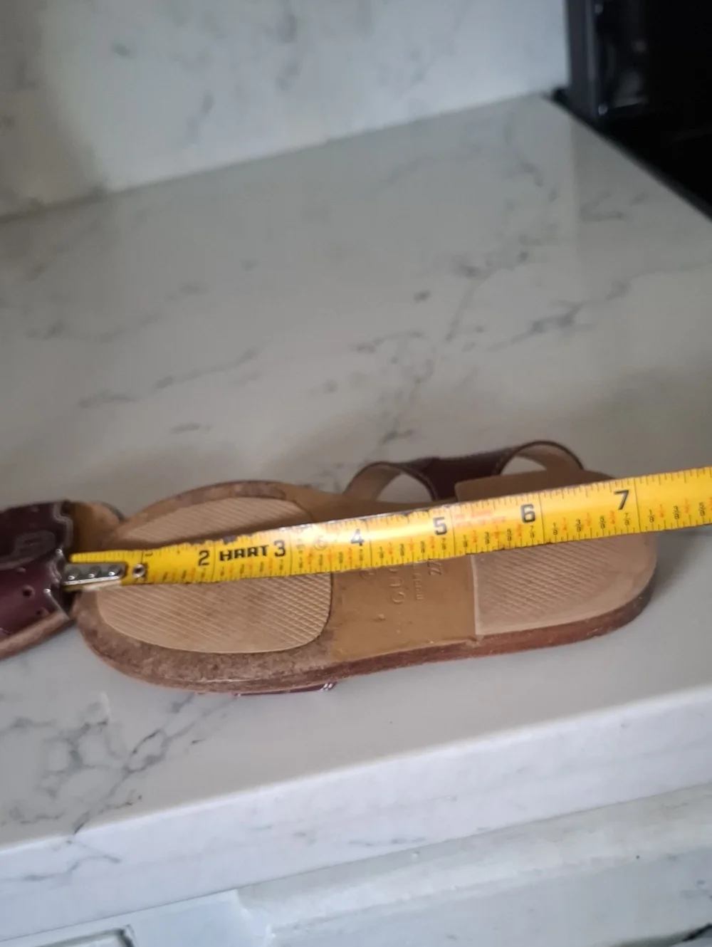 Gucci Girls Burgundy Leather Slingback Sandals